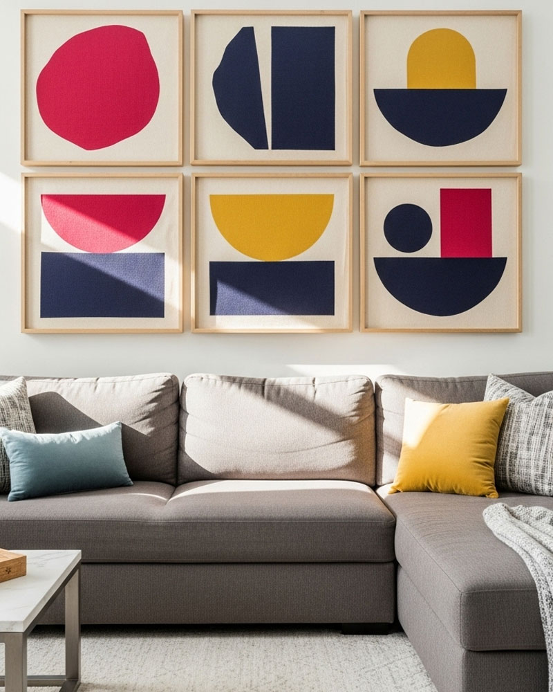 Framed Fabric Panels for a Stylish Wall