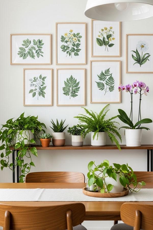 Nature-Inspired Decor for a Serene Dining Room